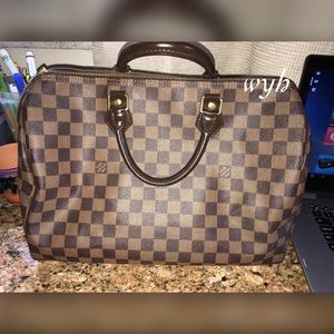Authentic Louis Vuitton Speedy 35 Damier Ebene Bag
